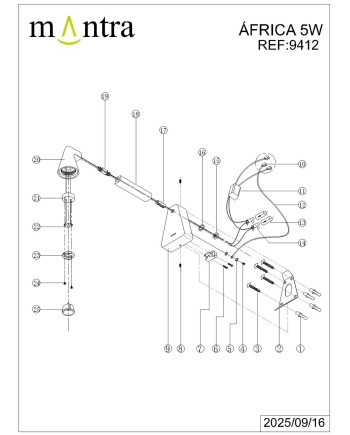 ÁFRICA * APLIQUE LED  5W CON INTERRUPTOR
