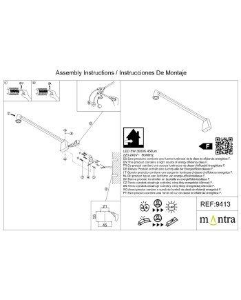 AFRICA * APLIQUE LED  5W SIN INTERRUPTOR