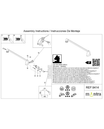AFRICA * APLIQUE LED  5W SIN INTERRUPTOR