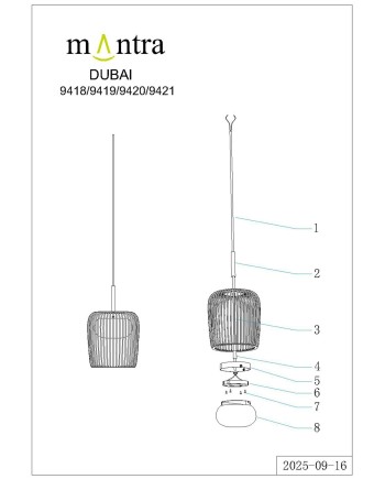 DUBAI * COLGANTE 1L GX53 - BLANCO