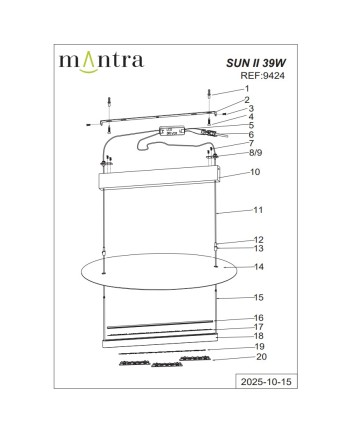 SUN II * LÁMPARA LED 39W - 3000K 