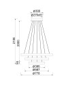FLATS * LÁMPARA LED 122W - 3000K - GRANDE - TRIAC