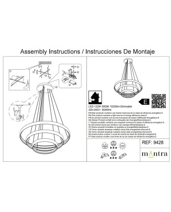 FLATS * LÁMPARA LED 122W - 3000K - GRANDE - TRIAC