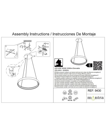 FLATS * LÁMPARA LED 42W - 3000K - PEQUEÑA - TRIAC