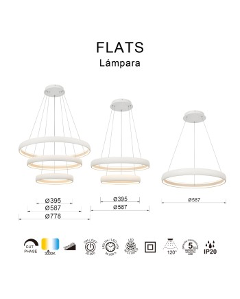 FLATS * LÁMPARA LED 42W - 3000K - PEQUEÑA - TRIAC