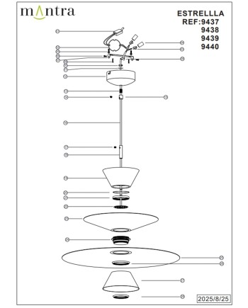 ESTRELLA * COLGANTE LED - 12W - NEGRO DIMABLE TRIAC