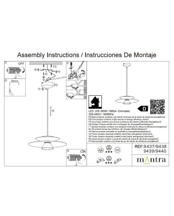 ESTRELLA * COLGANTE LED - 12W - NEGRO DIMABLE TRIAC