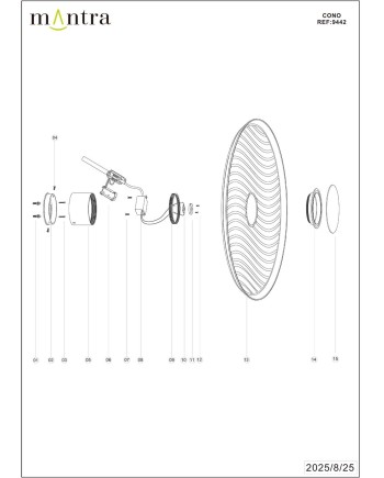 ACUSTIC * APLIQUE LED 5W - 45 CM - CAFÉ