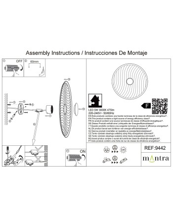 ACUSTIC * APLIQUE LED 5W - 45 CM - CAFÉ