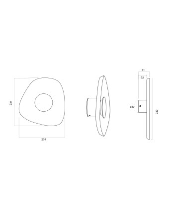 ACUSTIC * APLIQUE LED 5W - 26 CM - CAFÉ