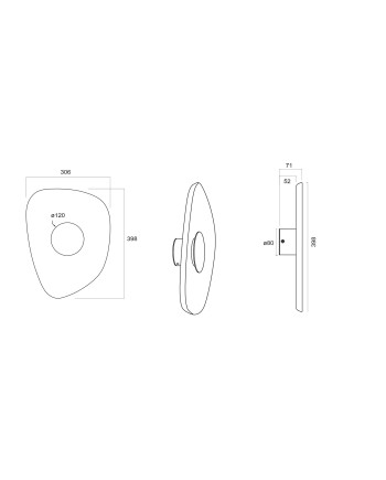 ACUSTIC * APLIQUE LED 5W - 30 CM - CAFÉ