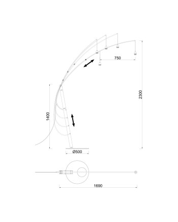 RICCA * PIE DE SALON NEGRO - SIN PANTALLA - BOMBILLA INCLUIDA