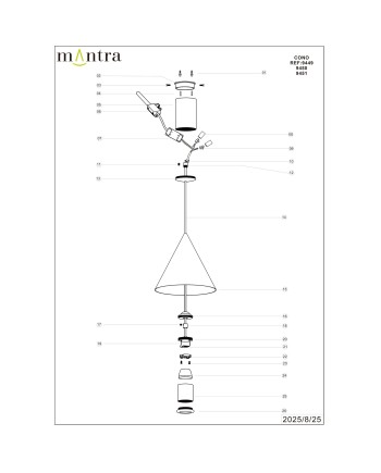 CONO * COLGANTE LED 10W - CUERO - 18 CM - DIMABLE TRIAC