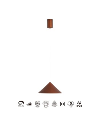 CONO * COLGANTE LED 10W - COBRE - 24 CM - DIMABLE TRIAC