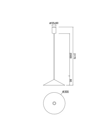 CONO * COLGANTE LED 10W - NEGRO - 30 CM - DIMABLE TRIAC