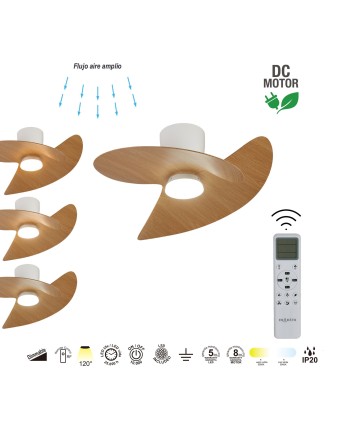 ONA * PLAFÓN / VENTILADOR  - BLANCO-MADERA