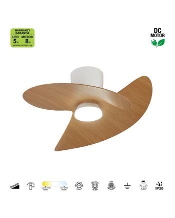 ONA * PLAFÓN / VENTILADOR  - BLANCO-MADERA