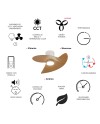 ONA * PLAFÓN / VENTILADOR  - BLANCO-MADERA