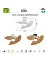 ONA * PLAFÓN / VENTILADOR  - NEGRO-MADERA