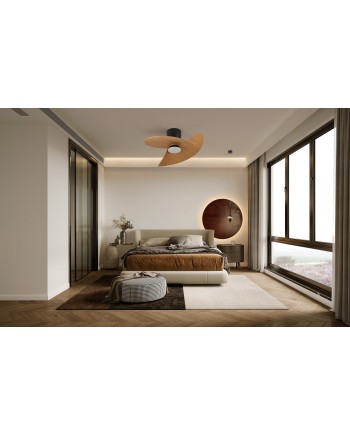 ONA * PLAFÓN / VENTILADOR  - NEGRO-MADERA