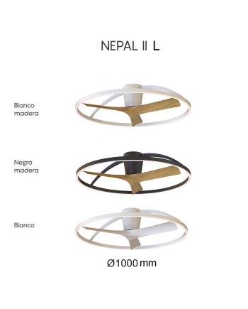NEPAL II *PLAFÓN / VENTILADOR  - NEGRO-MADERA - GRANDE