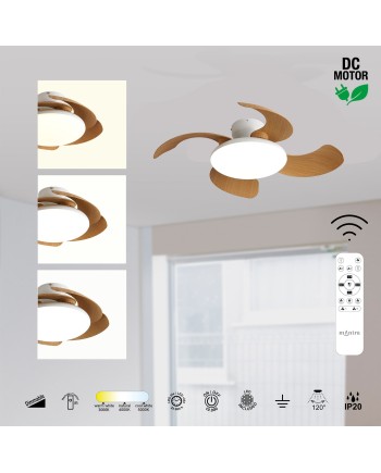 ALOHA II * PLAFÓN / VENTILADOR  - BLANCO-MADERA