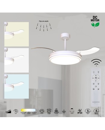 LUNA  M * VENTILADOR MEDIANO LED - BLANCO