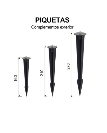 EXTERIOR * PIQUETA SUJECCION NEGRA (GRANDE)60*260mm