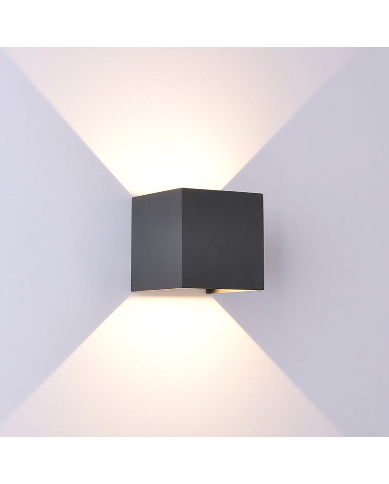 Davos * Aplique Exterior Led* 2*6W 4000K Gris Oscuro