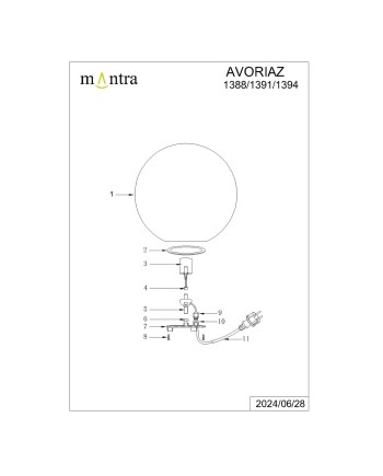 AVORIAZ * SOBREMESA BOLA MEDIANA IP65
