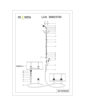 ***OFER/DES*** LUA CENIZA * LÁMPARA 4L