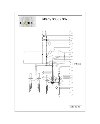 ***OFER/DES*** TIFFANY*CR* LÁMPARA 6+6L (1 PANTALLA)