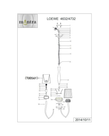 ***OFER/DES*** LOEWE CROMO * LÁMPARA 5L