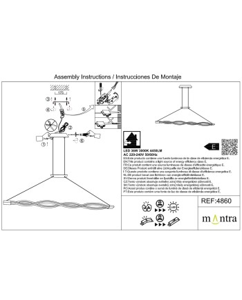 ***OFER/DES***  SAHARA * LÁMPARA 36W 3000K (30-150 CM)