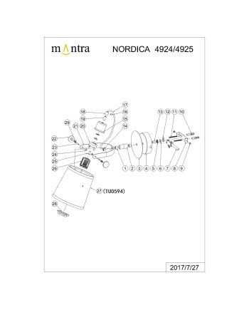NORDICA *BLANCO/MADERA*  APLIQUE 1L