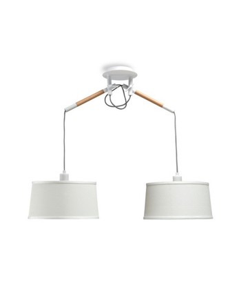 ***OFER/DES*** NORDICA *BLANCO/MADERA* LÁMPARA 2L (2 BRAZOS)