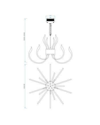 ***OFER/DES*** VERSAILLES * LÁMPARA 103 CM