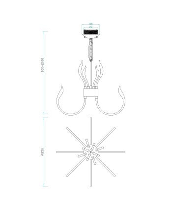 ***OFER/DES***  VERSAILLES * LÁMPARA 85 CM