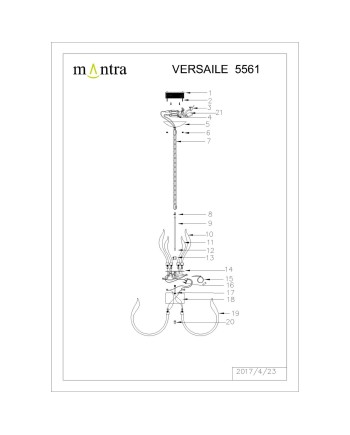 ***OFER/DES***  VERSAILLES * LÁMPARA 85 CM