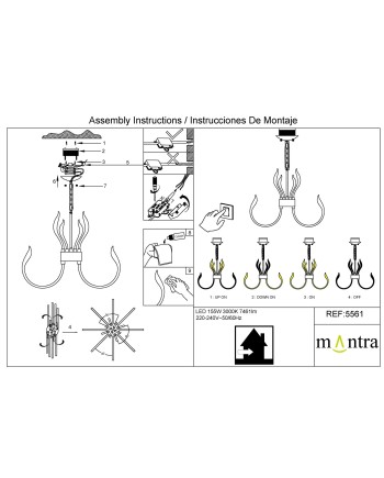 ***OFER/DES***  VERSAILLES * LÁMPARA 85 CM