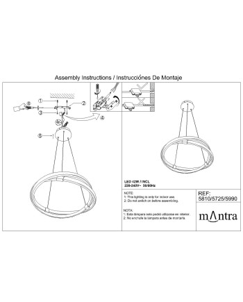 ***OFER/DES*** Infinity Blanco Dimable * Colgante Mediano 50 Cm - Dimable