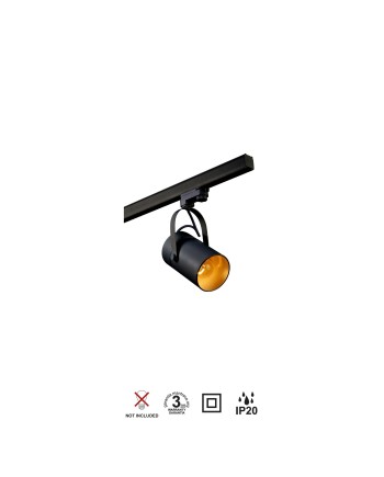 ARUBA * FOCO 1L RAIL * E27 Negro