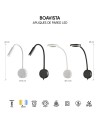 BOAVISTA * APLIQUE LED BRAZO LECTOR 1L - 3W Negro