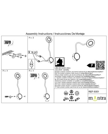 BOAVISTA * APLIQUE LED BRAZO LECTOR 1L - 5W Negro