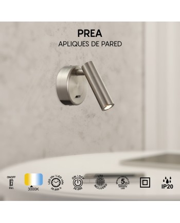 PREA * APLIQUE NICKEL SATIN LECTOR LED 3W 3000K