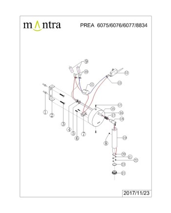 PREA * APLIQUE CUERO LECTOR LED 3W 3000K