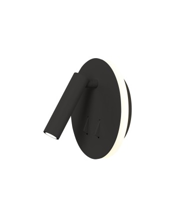 CAYMAN R* APLIQUE NEGRO MATE LECTOR LED 3W+6W 3000K