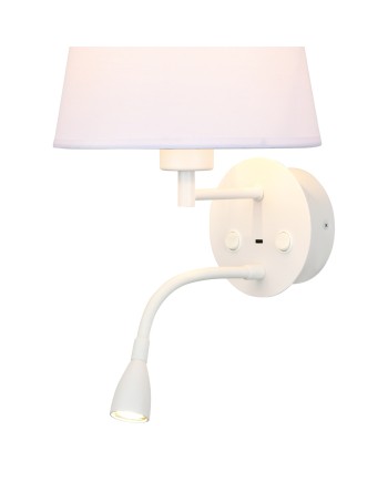 CAICOS * APLIQUE BLANCO 1L E27+ LECTOR LED 3W 3000K + TYPE-C CHARGER