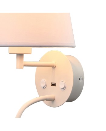 CAICOS * APLIQUE BLANCO 1L E27+ LECTOR LED 3W 3000K + TYPE-C CHARGER