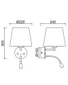 CAICOS * APLIQUE NICKEL SATIN 1L E27+ LECTOR LED 3W 3000K + TYPE-C CHARGER